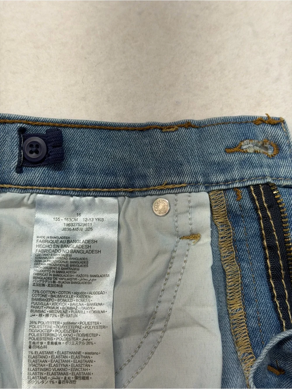 Levi's 514 Light Blue Jeans Size 16 - W28 L30 - Adjustable Waist